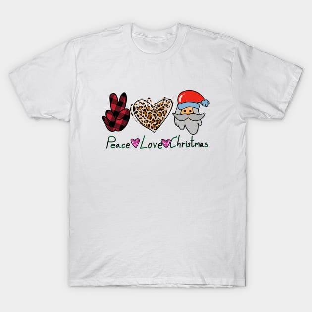 Peace Love Christmas T-Shirt by muupandy